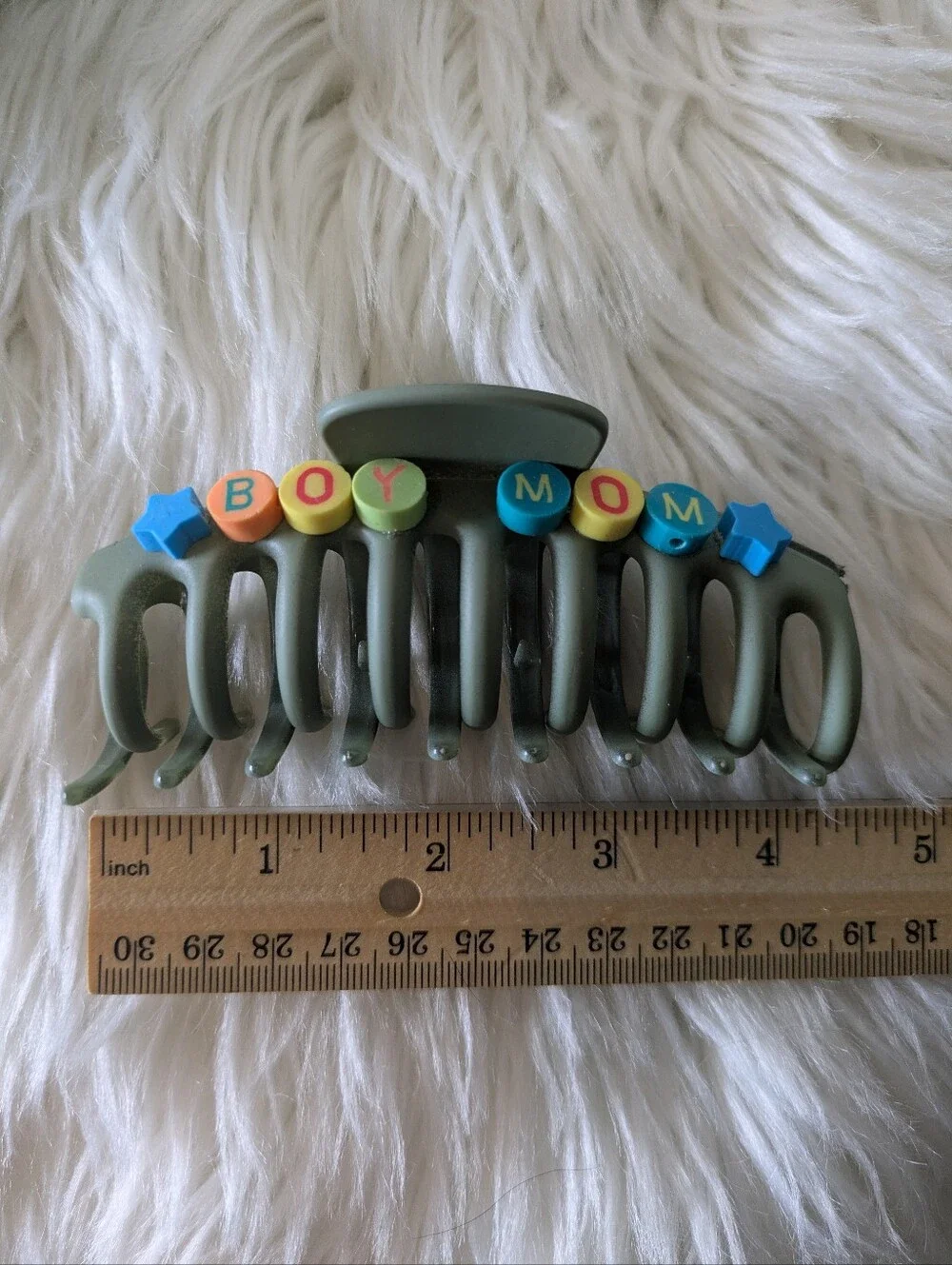 Boy Mom Hair Clip Claw Style Handcrafted | NWT